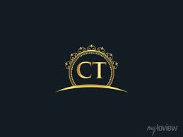 Initial Ct Letter Luxury Ct Logo Icon