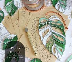Monstera Leaf Stained Glass Patterns