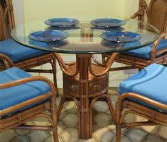 Pole Rattan 42 Round Dining Table With