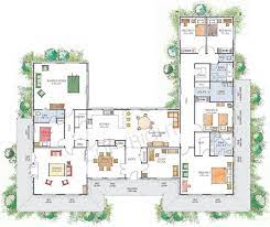 U Shaped With Courtyard House Plans