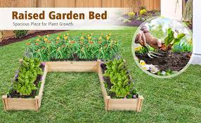 U Shaped Wooden Garden Raised Bed For