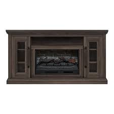 Sutton 68 In Freestanding Electric Fireplace Tv Stand In Camel Brown With Charcoal Top