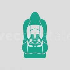 Baby Car Seat Icon Gray Background