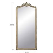 Resin Framed Wall Mirror 34 3 L X 5 8 W X 78 8 H White