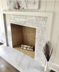 Elongated Hexagon Tile Fireplace