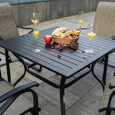 Square Metal Outdoor Dining Table