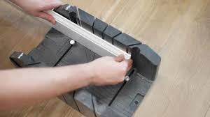 Top View Shot Of Skirting Board Cutting