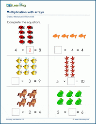 Multiplication With Arrays Worksheets