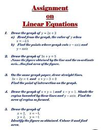 Assignment On Linear Equations Draw The