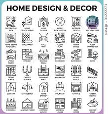 Home Design And Decor Iconsのイラスト素材