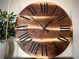 Live Edge Walnut Clock Wooden Clock