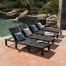 Faux Rattan Outdoor Chaise Lounge