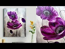 Large Canvas Painting Purple Fl