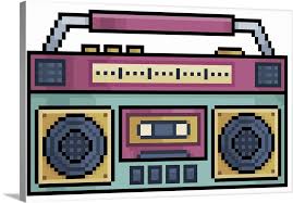 80s Pixel Radio Wall Art Canvas Prints