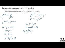 Simultaneous Equation Involving Indices