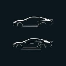 Sports Car Outline Vector Art Icons