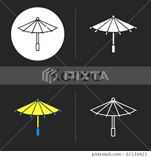 Korean Umbrella Dark Theme Icon Bamboo