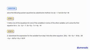 Substitution Method 8x 2y 5 3x Y