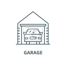 Garage Vector Line Icon Outline
