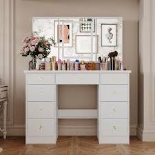 Modern Makeup Vanity Desk 9 Drawers