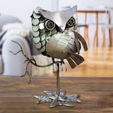 Recycled Auto Part Sculpture Of An Owl