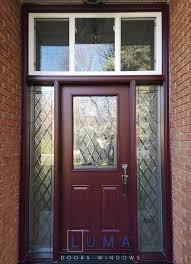 Burgundy Steel Door With Sidelites And