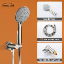 Boyel Living 5 Spray Patterns With 2 35 Gpm 12 In Wall Mount Dual Shower Heads With Valve Included In Brushed Nickel
