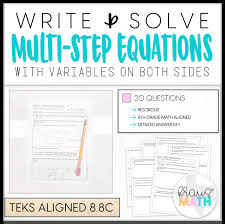 Multi Step Equations Worksheet