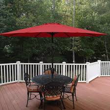 Jushua 9 Ft Steel Market Patio Umbrella With On Tilt Crank And 8 Sy Ribs In Red