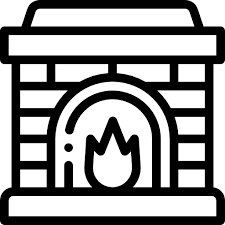 Fireplace Detailed Rounded Lineal Icon