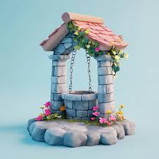 3d Wishing Well Icon Symbol Of Luck And