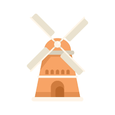 Farm Mill Icon Flat Vector Eco