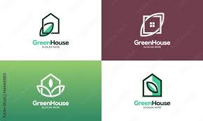 Simple Modern Outline Green House