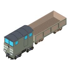 Cargo Wagon Icon Isometric Ilration