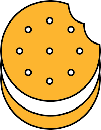 Cream Cookie Icon In Yellow And White