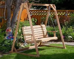 Standalone Cedar Wood Outdoor Swing Frames