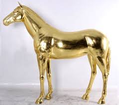 Horse Statue 7ft Gold Leaf Sculpture