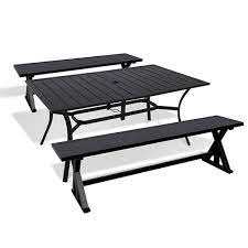 Meooem 3 Piece Outdoor Bench Dining Set