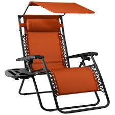 Burnt Orange Fabric Outdoor Lawn Chair