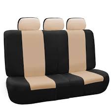Fh Group Polyester 47 In X 23 In X 1 In Classic Khaki Full Set Car Seat Covers Dmfb065beige115