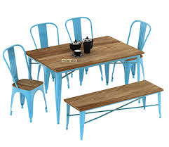 Buy Cora Metal 6 Seater Dining Set With
