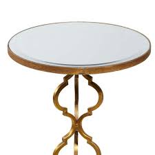 Large Round Mirrored End Accent Table