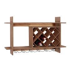 Bottle Brown Geometric Wall Wine Rack