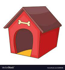 Red Dog House Icon Cartoon Style Vector