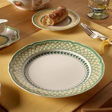 Orange Rim Porcelain Dinner Plate