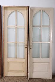 Painted French Doors With Arched Glass
