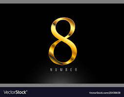 Number Gold Golden 8 Logo Company Icon