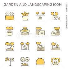 Garden And Landscaping Vector Icon Set