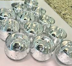 Silver Candle Holders Mercury Glass