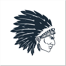 Indian Chief Mascot Stamp Icon Or Logo